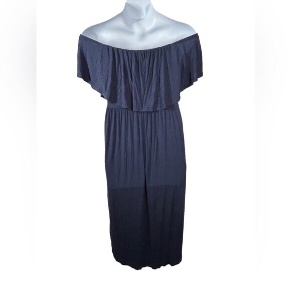 VERABENDI Off Shoulder Ruffle Split Hem Maxi Dress - Medium - Picture 8 of 14